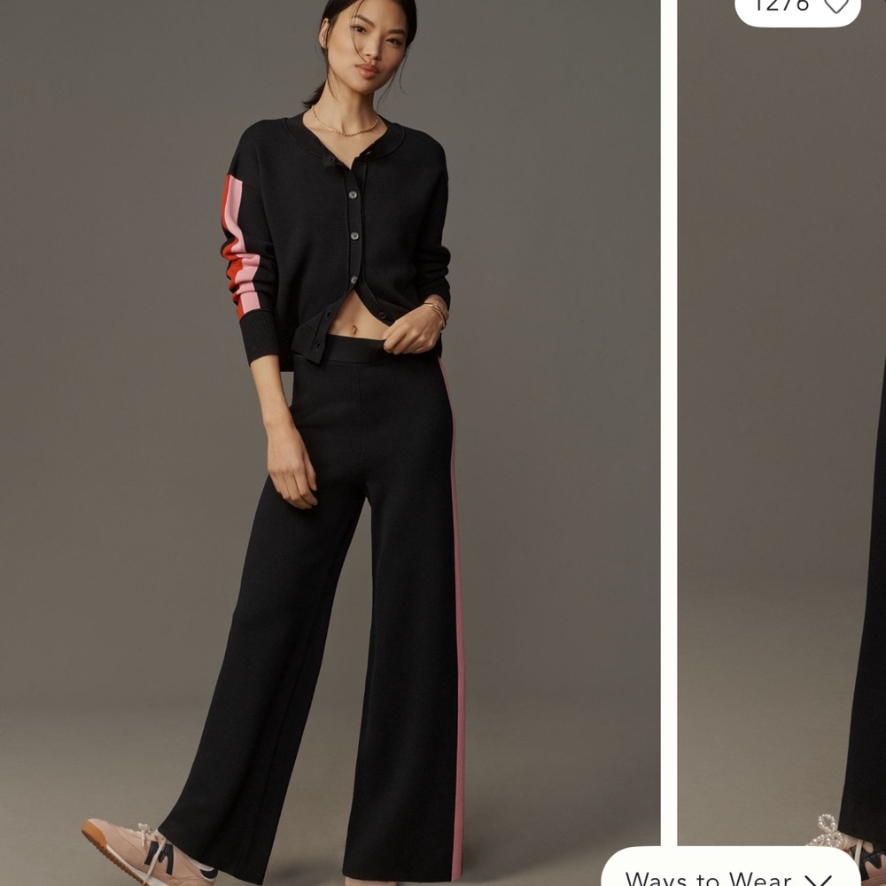 Anthropologie Maeve Side-Stripe Knit Track Pants